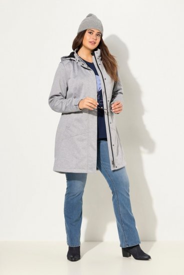 Ulla Popken HYPRAR Melange Softshell Jacket Grey Melange - Jacken - Damenjacken in großen Größen