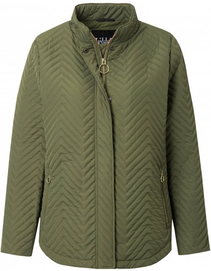 Ulla Popken Zigzag Quilted Jacket Loden Green - Jacken - 