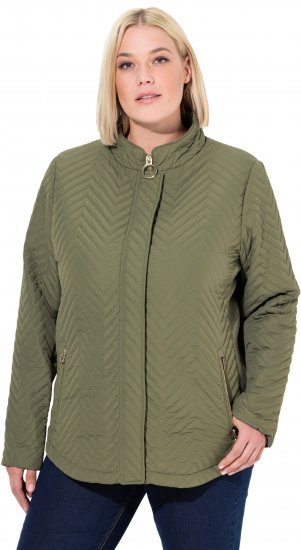 Ulla Popken Zigzag Quilted Jacket Loden Green - Jacken - 