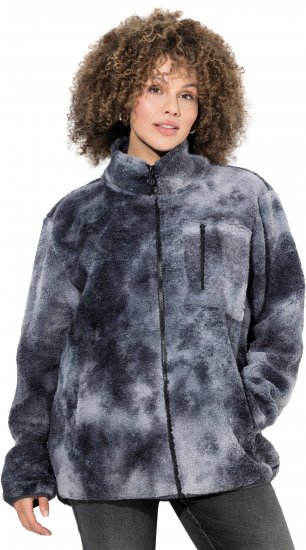 Ulla Popken Teddy Fleece Jacket Graphite Grey - Jacken - 