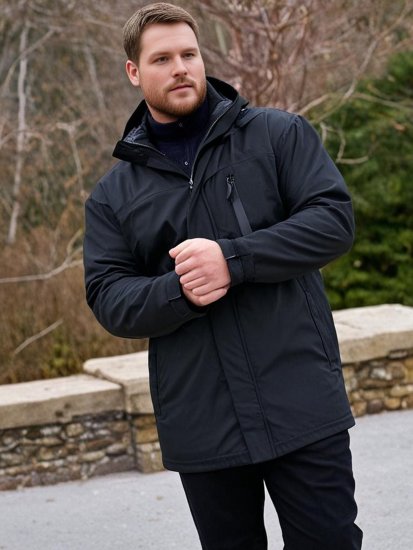Espionage JT121 Padded Waterproof Coat Black - Herren jacken - Herren Jacken in großen Größen