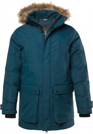 Men Plus Parka With Fur Hood Dark Green - Herren jacken - Herren Jacken in großen Größen