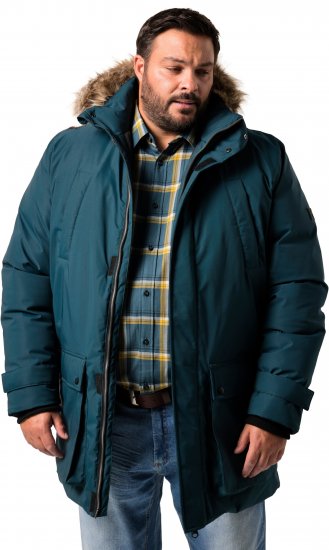 Men Plus Parka With Fur Hood Dark Green - Herren jacken - Herren Jacken in großen Größen