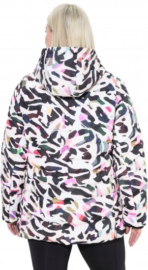 Ulla Popken HYPRAR Water-Repellent Allover Print Jacket Pale Beige - Jacken - Damenjacken in großen Größen