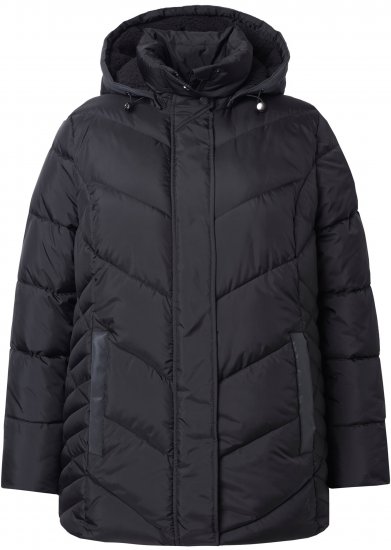 Ulla Popken HYPRAR Reflective Detail Quilted Jacket Black - Jacken - 