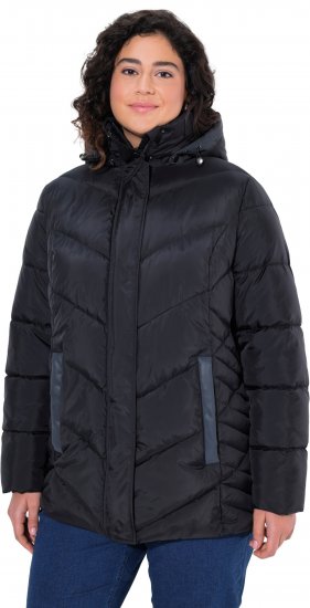 Ulla Popken HYPRAR Reflective Detail Quilted Jacket Black - Jacken - 