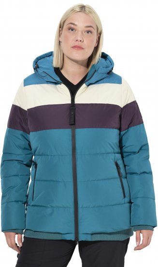Ulla Popken HYPRAR Striped Triple Function Fully Lined Quilted Jacket Dark Petrol - Jacken - Damenjacken in großen Größen
