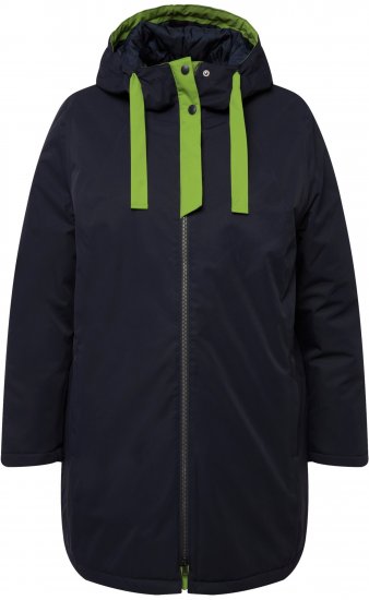 Ulla Popken HYPRAR Triple Function Contrast Trim Quilted Lining Jacket Navy - Jacken - 