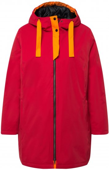 Ulla Popken HYPRAR Triple Function Contrast Trim Quilted Lining Jacket Salsa Red - Jacken - 