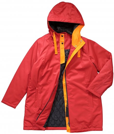 Ulla Popken HYPRAR Triple Function Contrast Trim Quilted Lining Jacket Salsa Red - Jacken - 