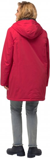Ulla Popken HYPRAR Triple Function Contrast Trim Quilted Lining Jacket Salsa Red - Jacken - 