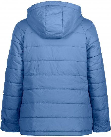 Ulla Popken Reversible Butterfly Print Fully Lined Quilted Jacket Blue Denim - Jacken - 
