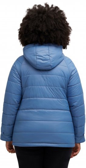 Ulla Popken Reversible Butterfly Print Fully Lined Quilted Jacket Blue Denim - Jacken - 