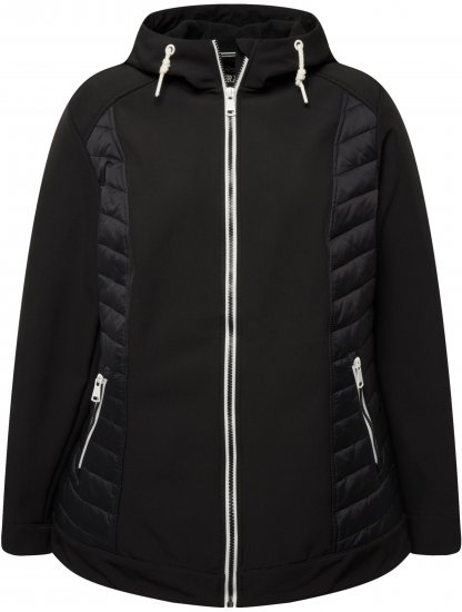 Ulla Popken Hyprar Quilt Mix Jacket Black - Jacken - Damenjacken in großen Größen