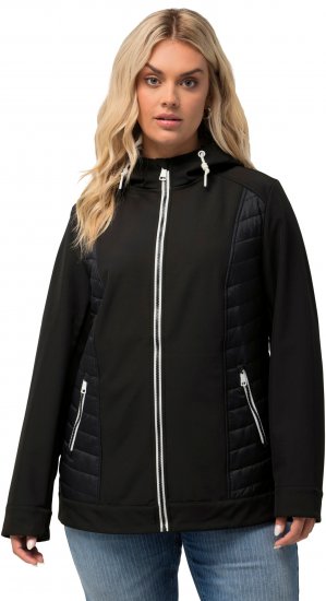 Ulla Popken Hyprar Quilt Mix Jacket Black - Jacken - Damenjacken in großen Größen