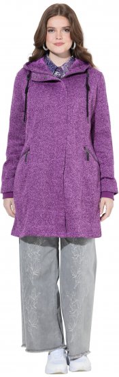 Ulla Popken Knit Fleece-Lined Jacket Purple - Jacken - 