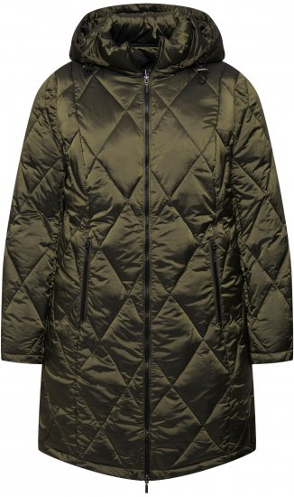 Ulla Popken HYPRAR Diamond Quilted Jacket Bottle Green - Jacken - 