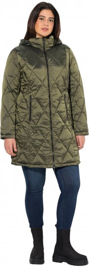 Ulla Popken HYPRAR Diamond Quilted Jacket Bottle Green - Jacken - 