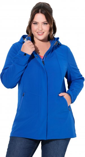 Ulla Popken HYPRAR Triple Function Longline Softshell Jacket Peacock Blue - Jacken - Damenjacken in großen Größen