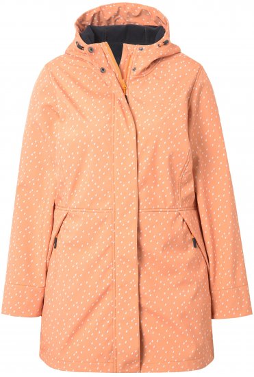 Ulla Popken Raindrop Print Longline Waterproof Jacket Mandarin - Jacken - Damenjacken in großen Größen