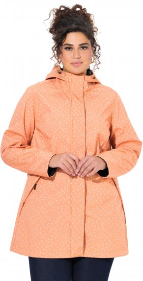 Ulla Popken Raindrop Print Longline Waterproof Jacket Mandarin - Jacken - Damenjacken in großen Größen
