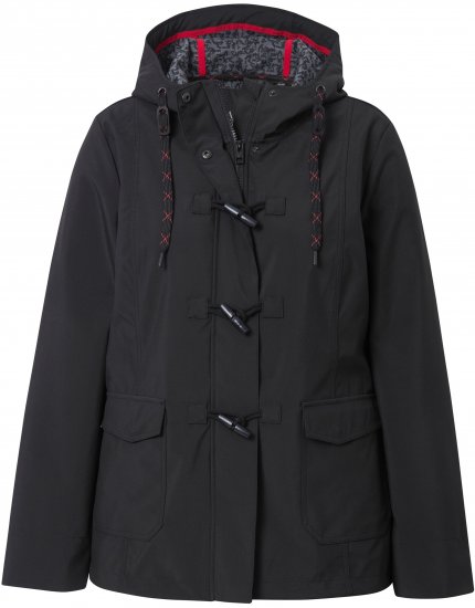 Ulla Popken HYPRAR Toggle Button Microfleece Lined Jacket Black - Jacken - Damenjacken in großen Größen