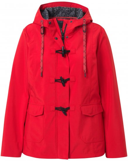 Ulla Popken HYPRAR Toggle Button Microfleece Lined Jacket Salsa Red - Jacken - Damenjacken in großen Größen