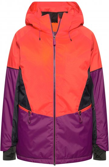 Ulla Popken HYPRAR Performance Colorblock Ski Jacket Coral - Jacken - Damenjacken in großen Größen