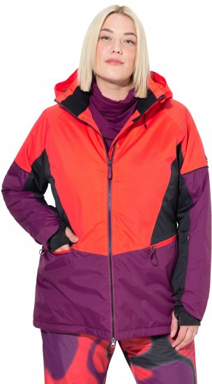 Ulla Popken HYPRAR Performance Colorblock Ski Jacket Coral - Jacken - Damenjacken in großen Größen