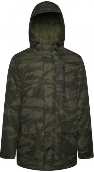Kam Jeans KV143 Camo Print Hooded Coat Khaki - Herren jacken - Herren Jacken in großen Größen