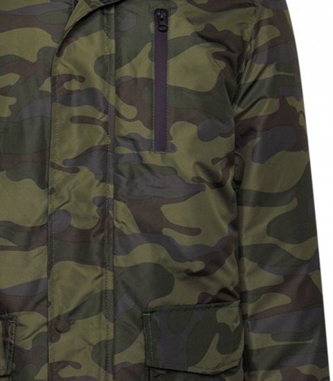 Kam Jeans KV143 Camo Print Hooded Coat Khaki - Herren jacken - Herren Jacken in großen Größen
