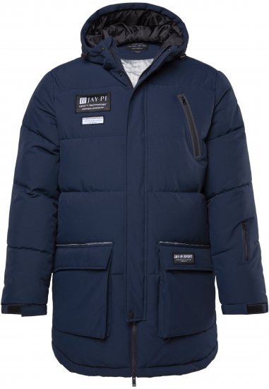 JAY-PI Warm Quilted Parka Dual Function, Wind and Water Repellant Navy - Herren Jacken in großen Größen - Herren Jacken in großen Größen