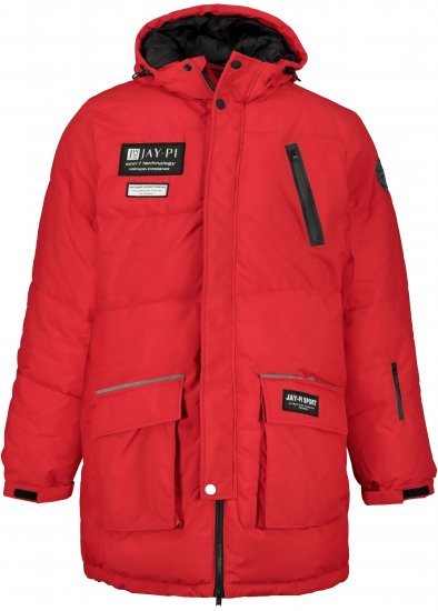 JAY-PI Warm Quilted Parka Dual Function Windproof and Water Repellent Red - Herren Jacken in großen Größen - Herren Jacken in großen Größen