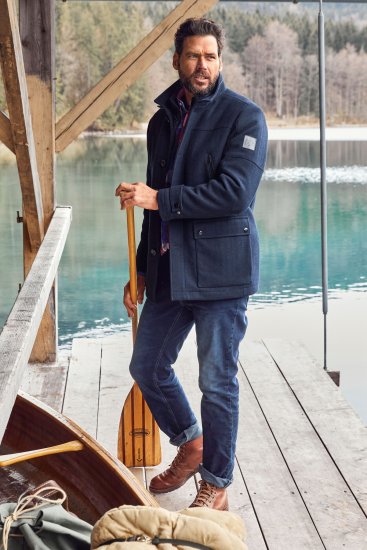 JP1880 Jacket Water-repellent Herringbone Insert Navy - Herren jacken - Herren Jacken in großen Größen