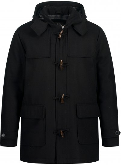 JP1880 Dufflecoat Water-repellent Black - Herren jacken - Herren Jacken in großen Größen