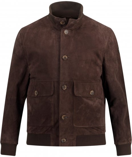 JP1880 Leather Jacket Goat Suede Espresso Brown - Herren jacken - Herren Jacken in großen Größen