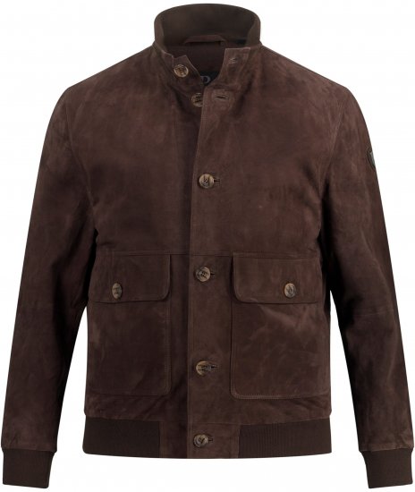 JP1880 Leather Jacket Goat Suede Espresso Brown - Herren jacken - Herren Jacken in großen Größen