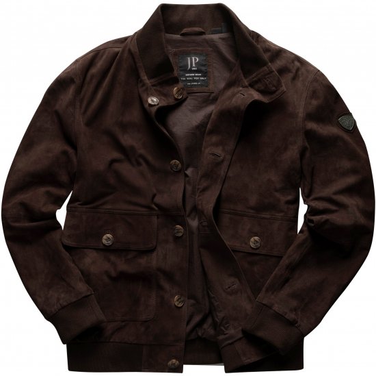 JP1880 Leather Jacket Goat Suede Espresso Brown - Herren jacken - Herren Jacken in großen Größen