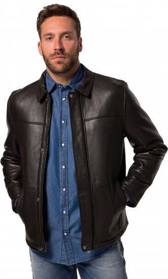 JP1880 Leather Jacket Soft Lamb Nappa Dark Brown - Herren jacken - Herren Jacken in großen Größen