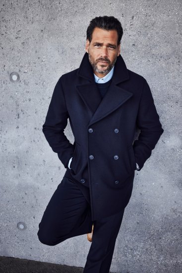 JP1880 Caban Short Double-breasted Overcoat Navy - Herren jacken - Herren Jacken in großen Größen