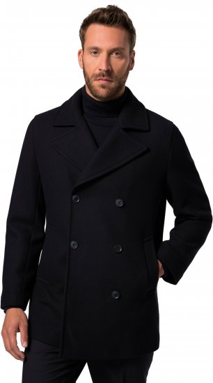 JP1880 Caban Short Double-breasted Overcoat Navy - Herren jacken - Herren Jacken in großen Größen
