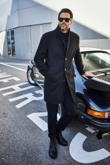 JP1880 Coat Classic Wool Blend Black - Herren jacken - Herren Jacken in großen Größen