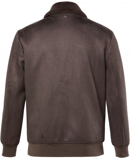 JP1880 Bomber Jacket Faux Leather Dark Brown - Herren jacken - Herren Jacken in großen Größen