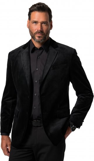 JP1880 Jacket Velvet Business Smoking Black - Herrenanzüge und -blazer - Herrenanzüge und -blazer in großen Größen