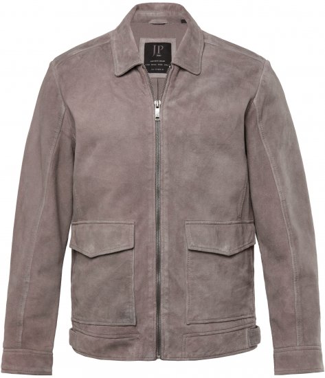 JP1880 Leather Jacket Lamskin Suede Grey - Herren jacken - Herren Jacken in großen Größen