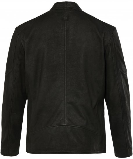 STHUGE Leather Biker Jacket Lamb Nappa Leather Black - Herren jacken - Herren Jacken in großen Größen