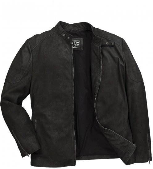 STHUGE Leather Biker Jacket Lamb Nappa Leather Black - Herren jacken - Herren Jacken in großen Größen