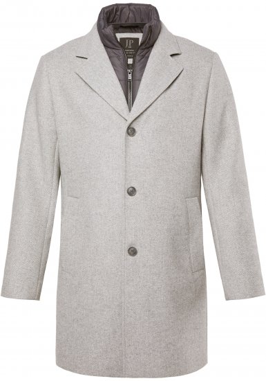 JP1880 Wool Blend Coat with Nylon Insert Grey - Herren jacken - Herren Jacken in großen Größen