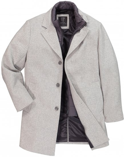JP1880 Wool Blend Coat with Nylon Insert Grey - Herren jacken - Herren Jacken in großen Größen