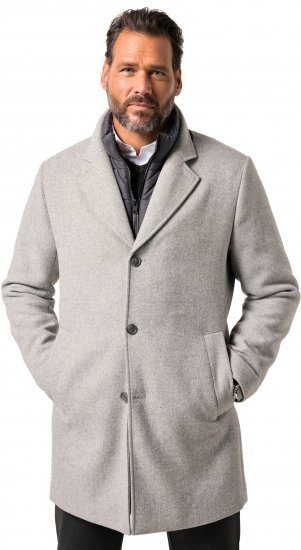 JP1880 Wool Blend Coat with Nylon Insert Grey - Herren jacken - Herren Jacken in großen Größen